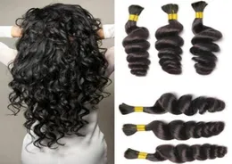 Unprocessed Curly Braiding Human Hair 9A 3pcs Deal Brazilian Loose Wave Hair Bulks For Micro Braids4711046