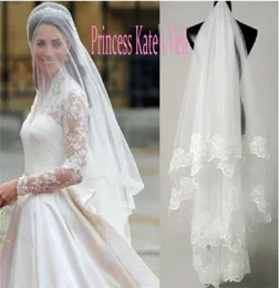 Kate Middleton Wedding Veils Lace Applique Edge na akcesoria w zasilaniu ślubnym Sprzedaż 2816751