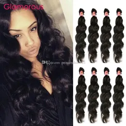 Wefts Glamorous Malaysian Human Hair Weaves Queen Hårprodukter Peruanska indiska brasilianska Eurasiska naturliga våg Virgin Human Hair Extens