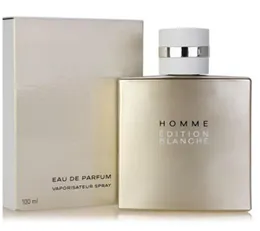perfume para homem fragrância spray 100ml Homme Edition Blanche Eau de Parfum nota amadeirada oriental para qualquer pele6792663