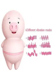 2022 modalità adulttuff Cute Pig 6 vibratori per le donne lingua leccare stimolazione del clitoride Masturbatore capezzoli massaggiatore sesso femminile Mini5917831