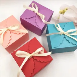 Confezione regalo Scatola di carta Kraft Caramelle Snack Torta Biscotti al cioccolato Scatole per imballaggio Matrimonio Compleanno Natale Pasqua Bomboniera regalo