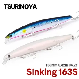 TSURINOYA 163S Ultra Long Casting Sinking Minnow Sea Fishing Lure STINGER 163mm 34.2g Spigola Tonno Acqua salata Grandi esche rigide 240102