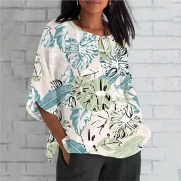 Women's Blouses Summer Casual Tops 3D Printed 3/4 Sleeve Fashion Shirt & Blouse Elegant Y2k Blusas Feminino Moda 2024 Retro Camisas