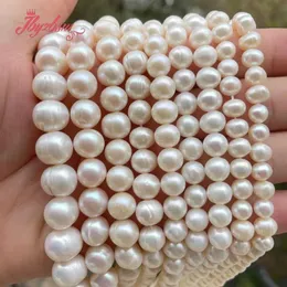 Anéis 67,78,89mm Nearround branco pérola de água doce contas de pedra natural de alta qualidade para pulseiras diy colar jóias fazendo 15"