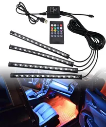Car Led Strips Lights 364872 Ambient RGB LED Lights USB 12V Auto Interior Decorative Lamp APP Wireless Remote Mode3158409
