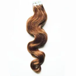 18Quot 20Quot22Quot24Quot 26Quot Tape接着ヘアエクステンション40pcsset remy Tape in Human Hair Extensions両面3488019