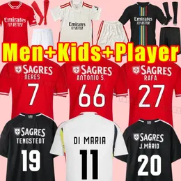 23 24 Benficas Soccer Jerseys Seferovic Waldschmidt Pizzi Rafa G.Ramos 2023 2024 Home Away Men Kids Kids Football Dorts Otamendi Kokcu di Maria Player