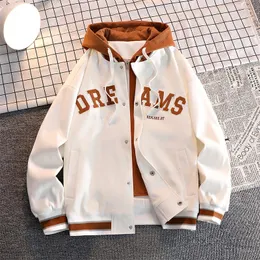 Högkvalitativ varsity Baseball Uniform Jacket Mens Autumn Trendy Brand AllMatch Student Hooded Plus Size Coats Women 240102