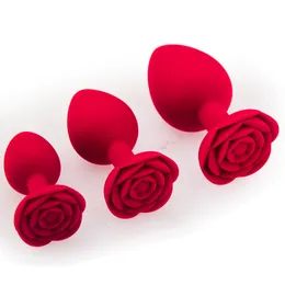 Mjuka silikon anal pluggar rosform sex leksaker för kvinna kvinnlig anal rumpa plugg sex leksaker vuxna produkter