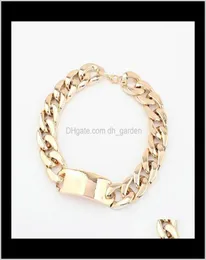 Halsband ankomst chunky brett djärvt guld curbed chain länk id hängen uttalande choker halsband PS0047 VLGD8 O3NPC6017139