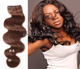 8A Body Wave 4pcslot Brazilian Malaysian Indian Peruvian Dark Brown Black Hair Weave Human Hair Weft Bella Hair9346069