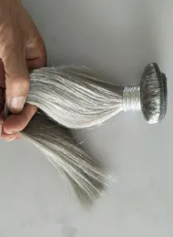 Market Silver Grey Hair Extensions 4st Lot Human Grey Hair Weave 100g Brasilian Straight Wave Virgin Hair Weft 9328813