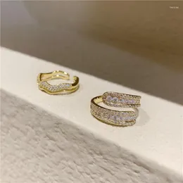 Anelli a grappolo MENGJIQIAO coreano delicato zircone cubico onda per le donne micro pavimentato CZ pietra anello aperto regolabile gioielli di moda regali