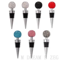 Rhinestone Wine Bottle Stopper Stainless Steel Small Round Ball Wine Stoppers ZZ