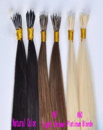 Nano Rings Remy Human Hair Extensions Color Ash Blonde Highlight Bleach Blonde Real Hair Nano Rring Extensions With Nano Pärlor 1004289333