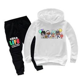 Set di abbigliamento Toca Life World Bambini Set di abbigliamento per ragazzi Gioco Toca Boca Life World Manica lunga ONeck Harajuku Felpe con cappuccio Top Pantaloni chi4096570