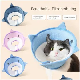Dog Collars Leashes Puppy Adjustable Lick And Bite Protection Hat Prevent Scratches Infections Elizabethan Collar With Straps Cat Drop Otlg0