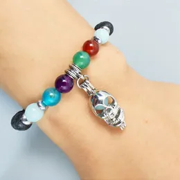 Charm Bracelets Agate Glow Skull Bracelet For Men/Women Alloy Skeleton Drop Halloween Women Jewelry Gift