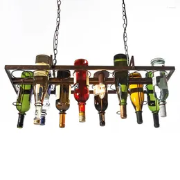 Pendant Lamps DIY Vintage Retro Hanging Wine Bottle Ceiling LED Light For Bar Dining Room Restaurant Kitchen Fixture E27XUYIMIMG