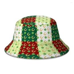 Berets Happy Ireland St. Patrick's Day Bucket Chapéu para Mulheres Homens Adolescente Dobrável Bob Pescador Chapéus Panamá Cap Outono