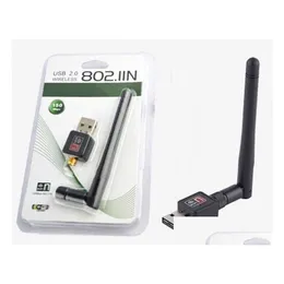 Network Adapters 150Mbps Usb Wifi Wireless Networking Card Lan Adapter With 5Dbi Antenna Ieee 802.11N/G/B For Computer Accessories Dro Otsph