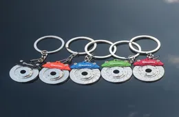 Creative gift car metal keychain turbo gear hub pendant brake disc shock absorber Pendant Christmas gifts 6 Colors5853816