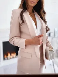 여자 재킷 가을/겨울 OL Professional Slim Fit Suit Coat Soild Long Sleeve Business Blazer 재킷 코트