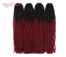 DIY DREADLOCKS OMBRE BLONDE CROCHET HAIR EXTENSIONS 긴 합성 머리 직조 18 인치 브레이딩 헤어 자매 마이크로 자물쇠 스트레이트 FAU8449774