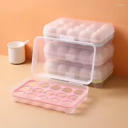 Garrafas de armazenamento recipientes de ovo 15 grades empilhável organizador geladeira transportadora caixa dispensador com tampa para cozinha viagem acampamento