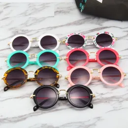Детские солнцезащитные очки для малышей, солнцезащитные очки в стиле ретро с леопардовым принтом для мальчиков и девочек, милые модные однотонные солнцезащитные очки с защитой от ультрафиолета, желеобразные детские очки, пляжные очки ZZ