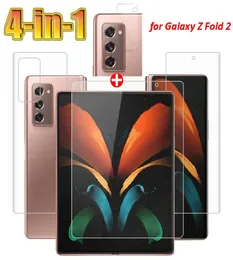 4 i 1 skärmskydd för Samsung Galaxy Z Fold 2 Hydraulisk film Front Back Camera Len Glass Protective Screen Protector9059798