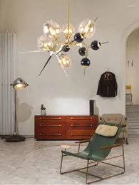 Lâmpadas pendentes pós-modernas lustres salão lampara techo minimalismo luminárias plafonnier design criativo luminárias de vidro