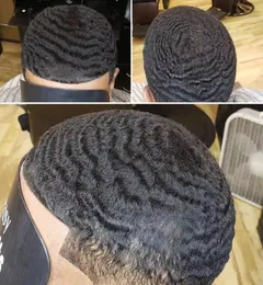 Parrucchino in pizzo pieno di capelli afro ondulati da 6 mm per giocatori di basketbass e fan Sostituzione umana brasiliana Remy Consegna espressa3705377