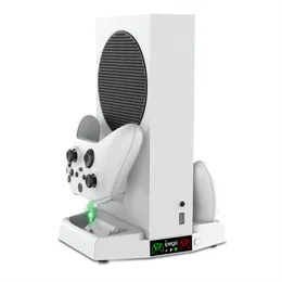 Outros acessórios Suporte de ventilador de resfriamento para Xbox Series S Dual Controller Charging Dock Gamepad Suporte de armazenamento de fone de ouvido para XboxSeries Acessórios Dropshipping