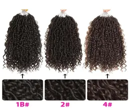 24 корня, 14 дюймов, вязанные крючком волосы Goddess Locs, короткие синтетические косы, волнистые наращивание волос, искусственные для женщин8168965