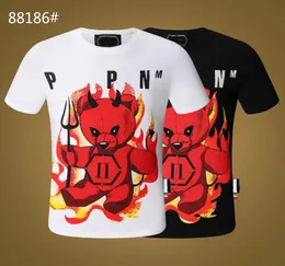 PP Fashion Diseñador de los hombres camiseta slim fit Verano Rin manga corta camisa con cuello redondo camiseta Calaveras Imprimir Tops Streetwear collar Polos M-xxxL P881863033201