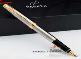 Parker Rollerball Pen Silver Golden Clip Pens عالية الجودة كتابة المكتب لوازم القرطاسية الترويج لقلم كرة القدم Good1942753