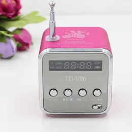 TD-V26 FM Radio MP3 Player Speaker Portable Pocket Digital FM Stereo Radio Receiver With LCD Display SupportUSB TF Card 240102