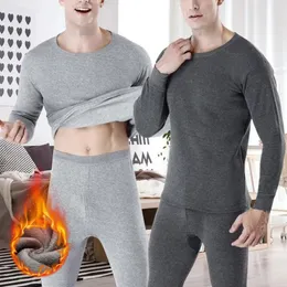 Underpants Winter Thermal Underwear for Men Thermos Underwear Set Thickened Bottom Shirt Thick Fleece Pamas Set Long Johns Plus Veet
