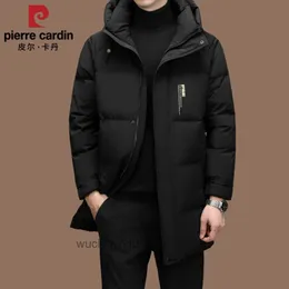 Pircardin jaqueta masculina de penas de ganso branca quente e resistente ao frio de alta qualidade para inverno espessada de comprimento médio elegante casual