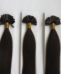 Прямые кератиновые наращивание волос на кончиках ногтей U-образные человеческие темно-коричневые наращивания натуральных волос Кератиновые наращивания волос1431560