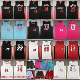 13 BAM ADEBAYO 14 Tyler Herro Jersey zszyty koszykówka 2023-24 Nowe miasto 22 Jimmy Butler Jerseys Classic Retro 3 Dwyane Wade LeBron James Hardaway Allen Mourning