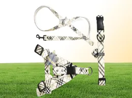 xury Dog Collars Leashes Set Designer Dog Harnesses Plaid Pattern Pet Collar and Pets Chain for Small Large Dogs Chihuahua Poodl7091221