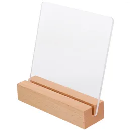 Dekorativa plattor Nagel Display Board Earring Holder Organizer Bracket Small Acrylic Sign Wood Tips Manicure Frame With Base