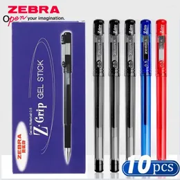 10pcs Japanese Zebra Gel Pen JJ1 Fast Drying Constant Ink Ballpoint Office Accessories Student School Stationery Cute Kawaii