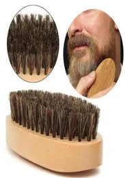 Mustasch Beard Brush Natural Boar Bristle Round Handle Men039s Face Message Ansikte Hårskägg Rakande Badger Brushes5317583