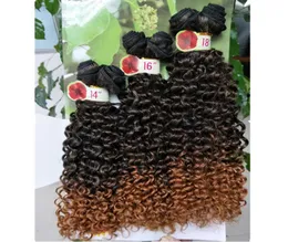 Tress Hair Deep Wave Color de cabello sintético 27 Jerry Curl Extensiones de cabello sintético Trenzado púrpura Trenzas de crochet Tejidos Wholes9238864