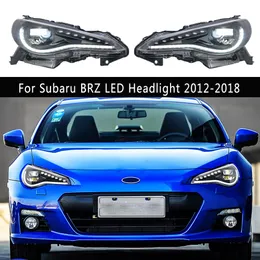 För Subaru BRZ FT86 GT86 LED-strålkastare 12-18 DRL DAGTIME RUNDLIGT Strålkastar Dynamisk streamer Turn Signalindikator Huvudlampa Front Lamp