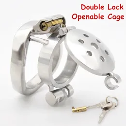 CHASTE BIRD Double Lock Flip Glans Cover Chastity Device Male Openable Cock Cage Penis Ring SM Fetish Adult Sex Toys 240102